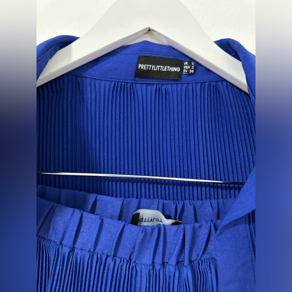 Pleated summer set in royal blue - Picture 2 of 3